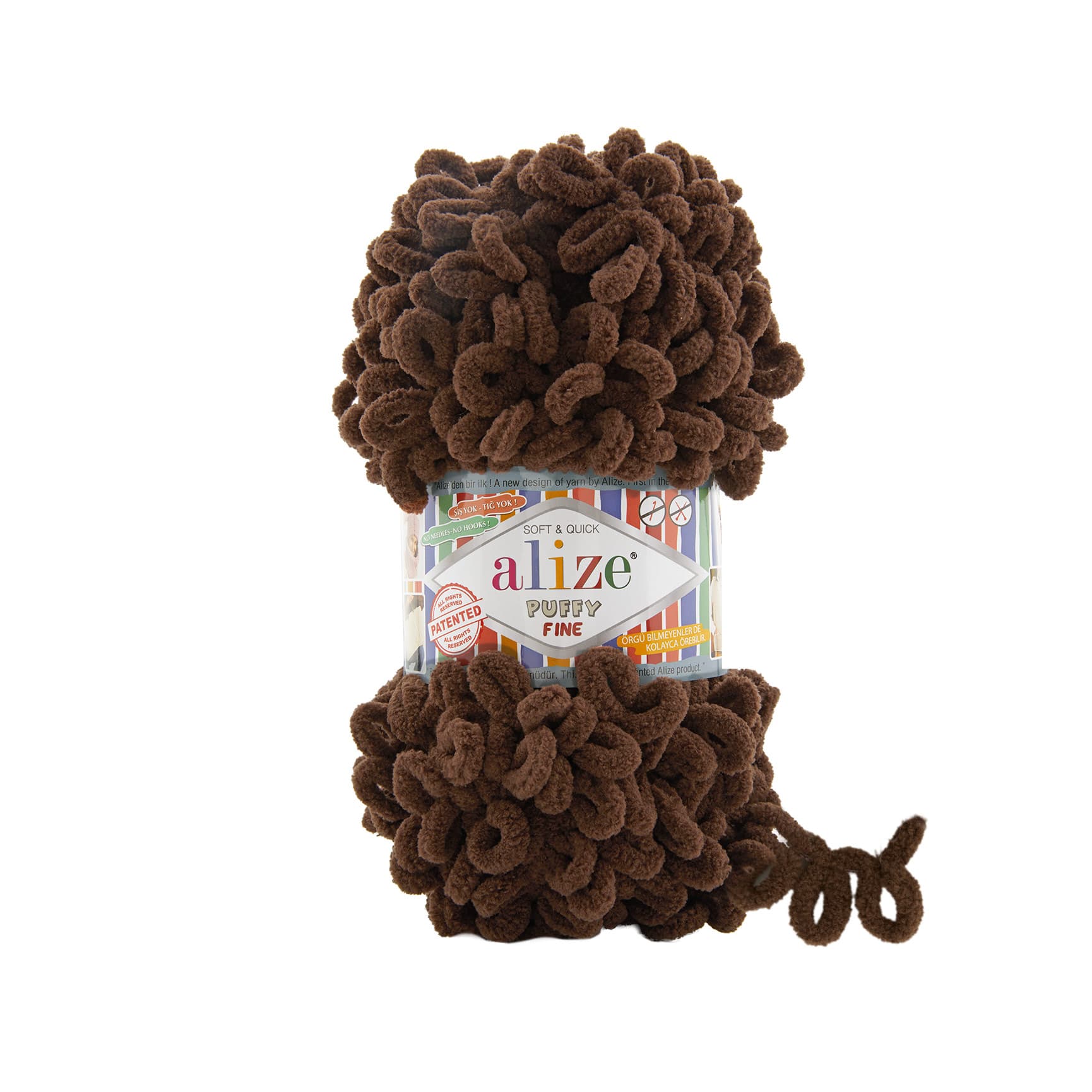 Alize Puffy Fine 493 Kahve Elle Örülen Örgü İpi