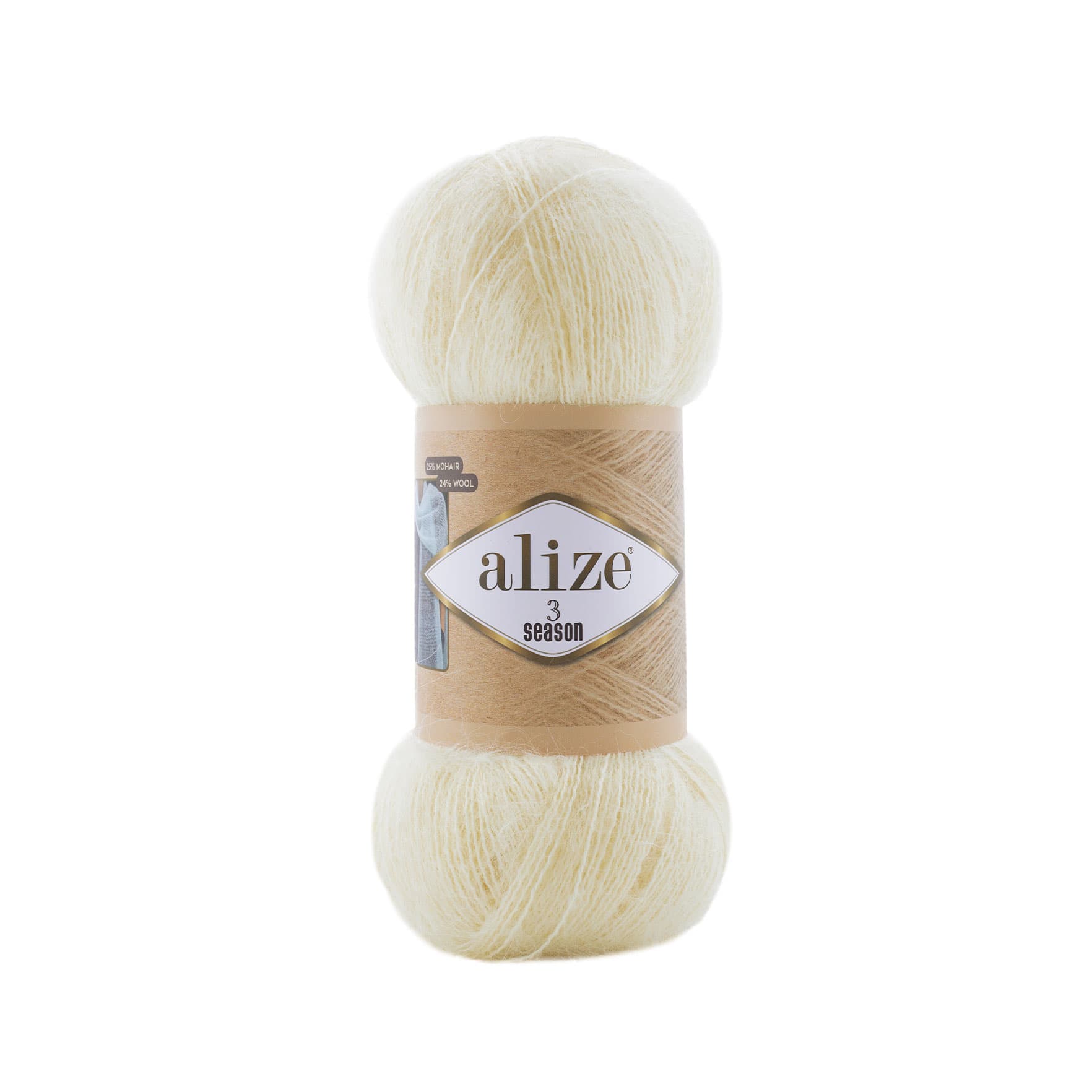 Alize 3 Season 62 Krem Örgü İpi
